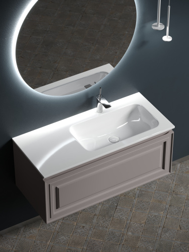 Тумба под раковину Sancos Very VR100RSM 100х45х41 подвесная цвет бежевый - фото 4